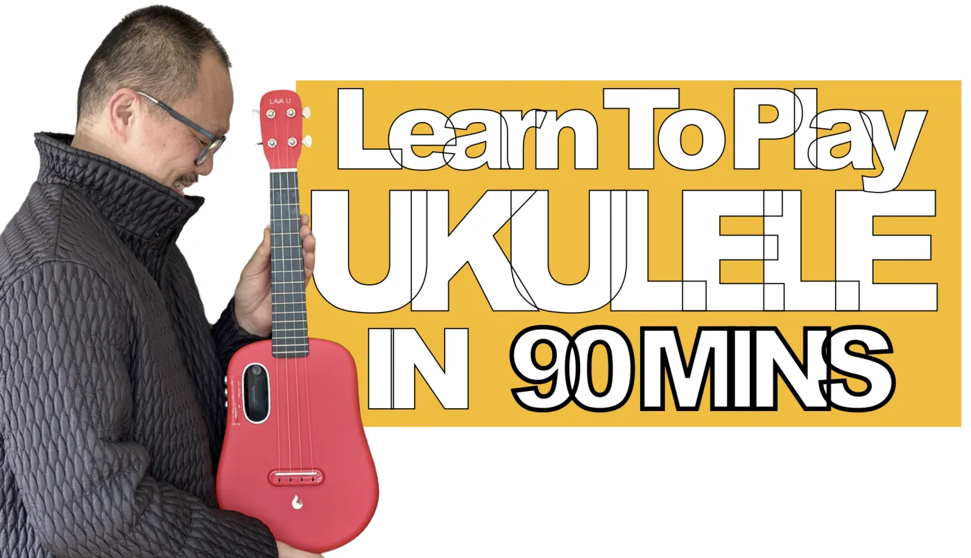 Frven Lim leading a HappierMusic ukulele workshop